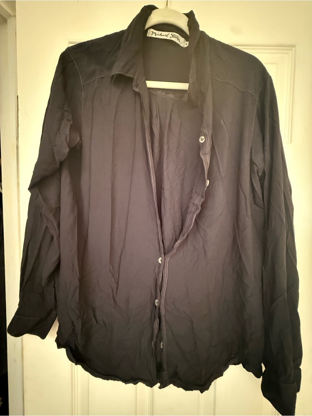 Michael Stars-Vintage-Button Down Shirt-Lightweight-Shell Buttons-Size Medium